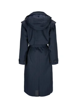 Regndrape Dark Navy Pinstripe Waterproof Trench Coat