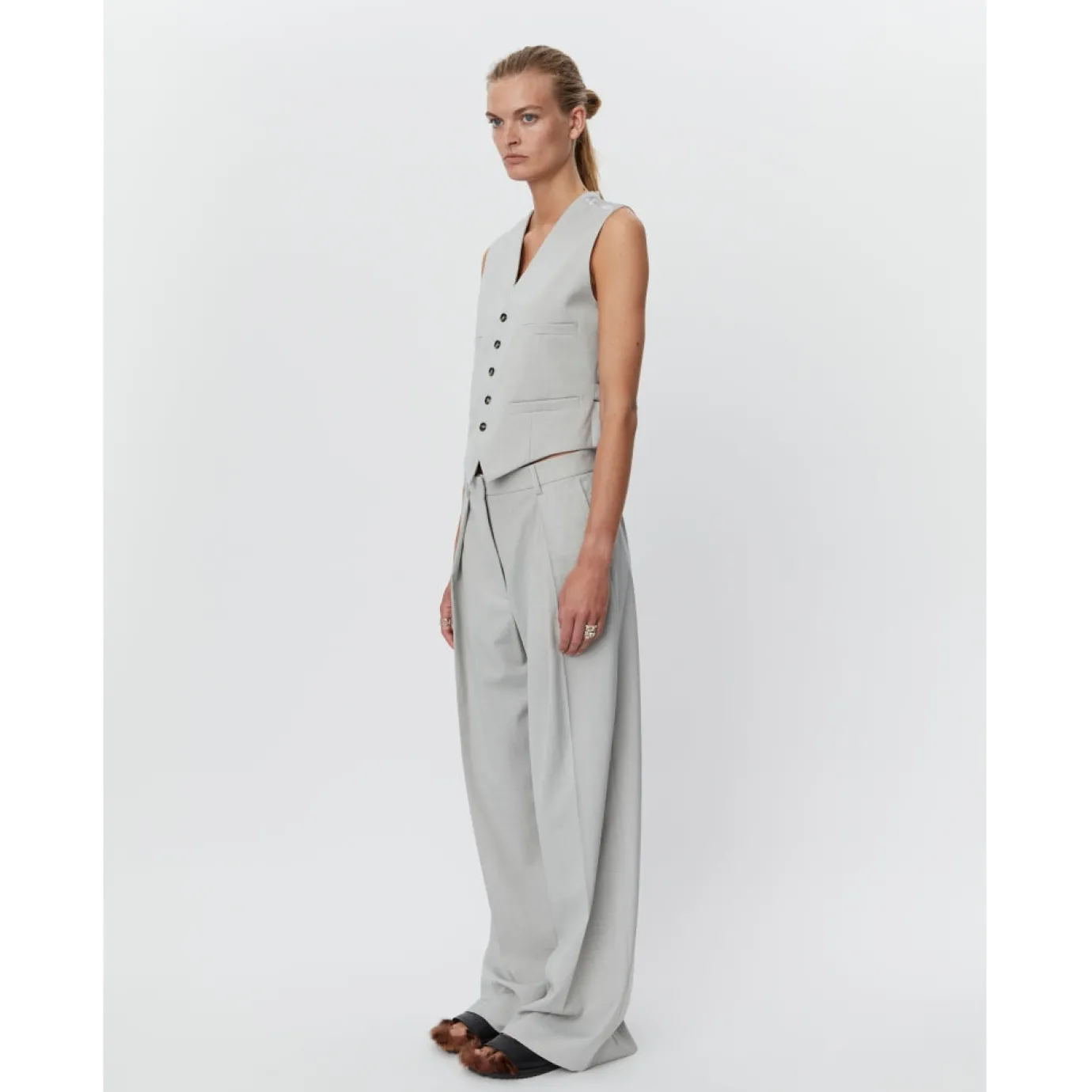 Ricardo Smoke Melange Classic Trousers