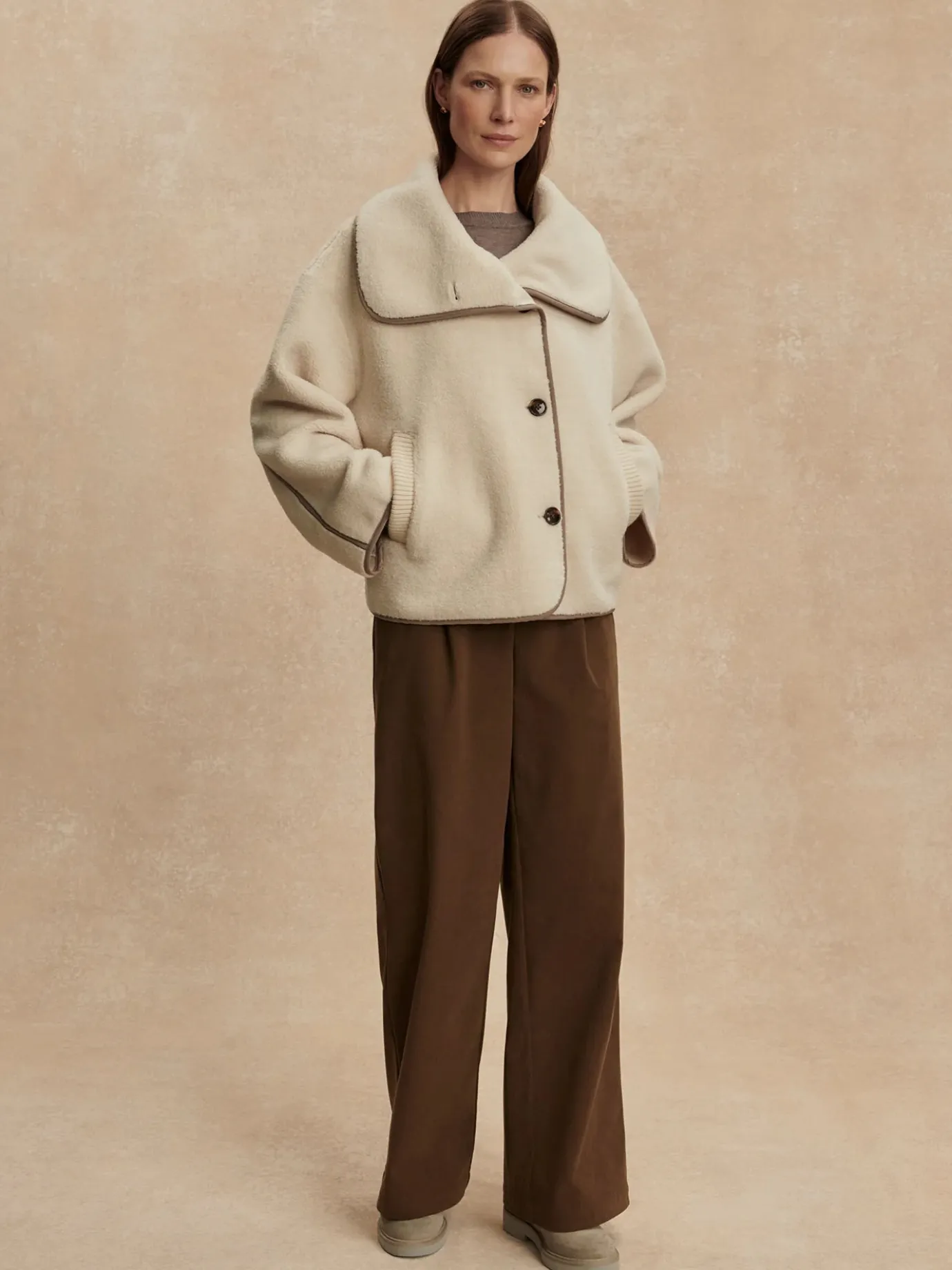 Romane Boxy Sandshell Sherpa Jacket