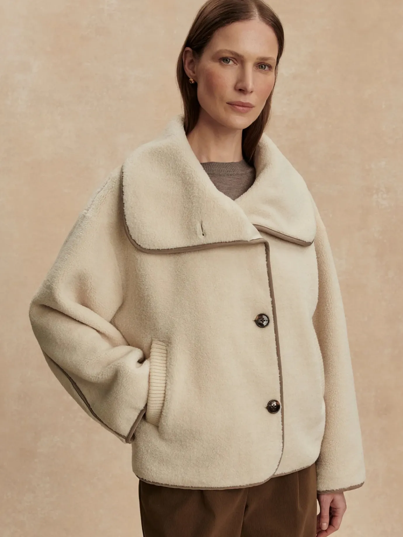 Romane Boxy Sandshell Sherpa Jacket