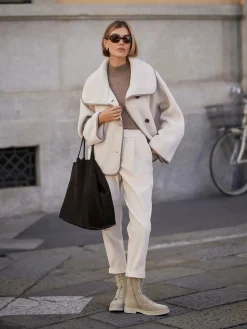 Romane Boxy Sandshell Sherpa Jacket