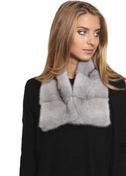 Sapphire Mink Muffler Luxury Fur Scarf