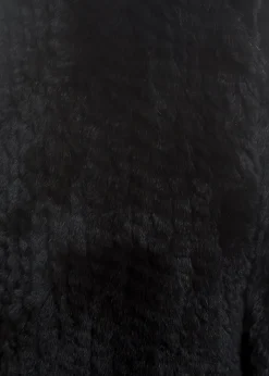 Short 'Black' Knitted Rex Rabbit Genuine Fur Jacket