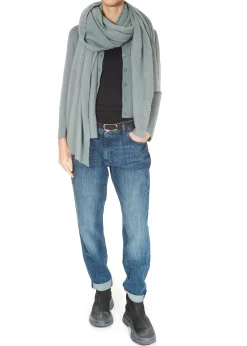 Short Ribbed 'Clay Green' Cashmere Cardigan