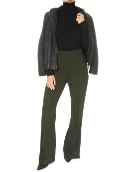 Sierra Merino Black Ribbed Polo Neck