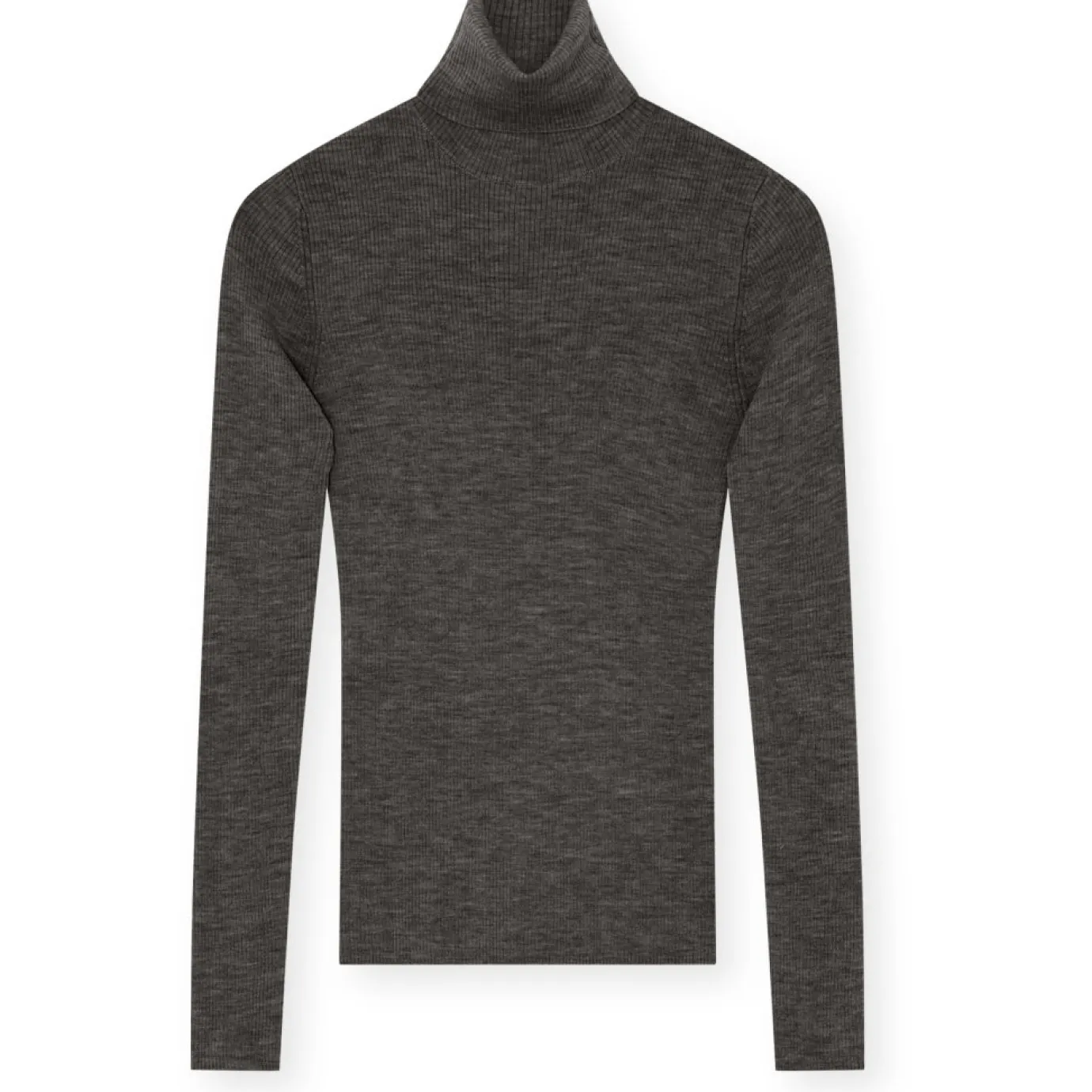 Sierra Merino Expresso Ribbed Polo Neck