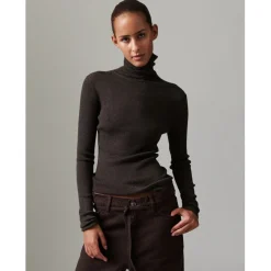 Sierra Merino Expresso Ribbed Polo Neck