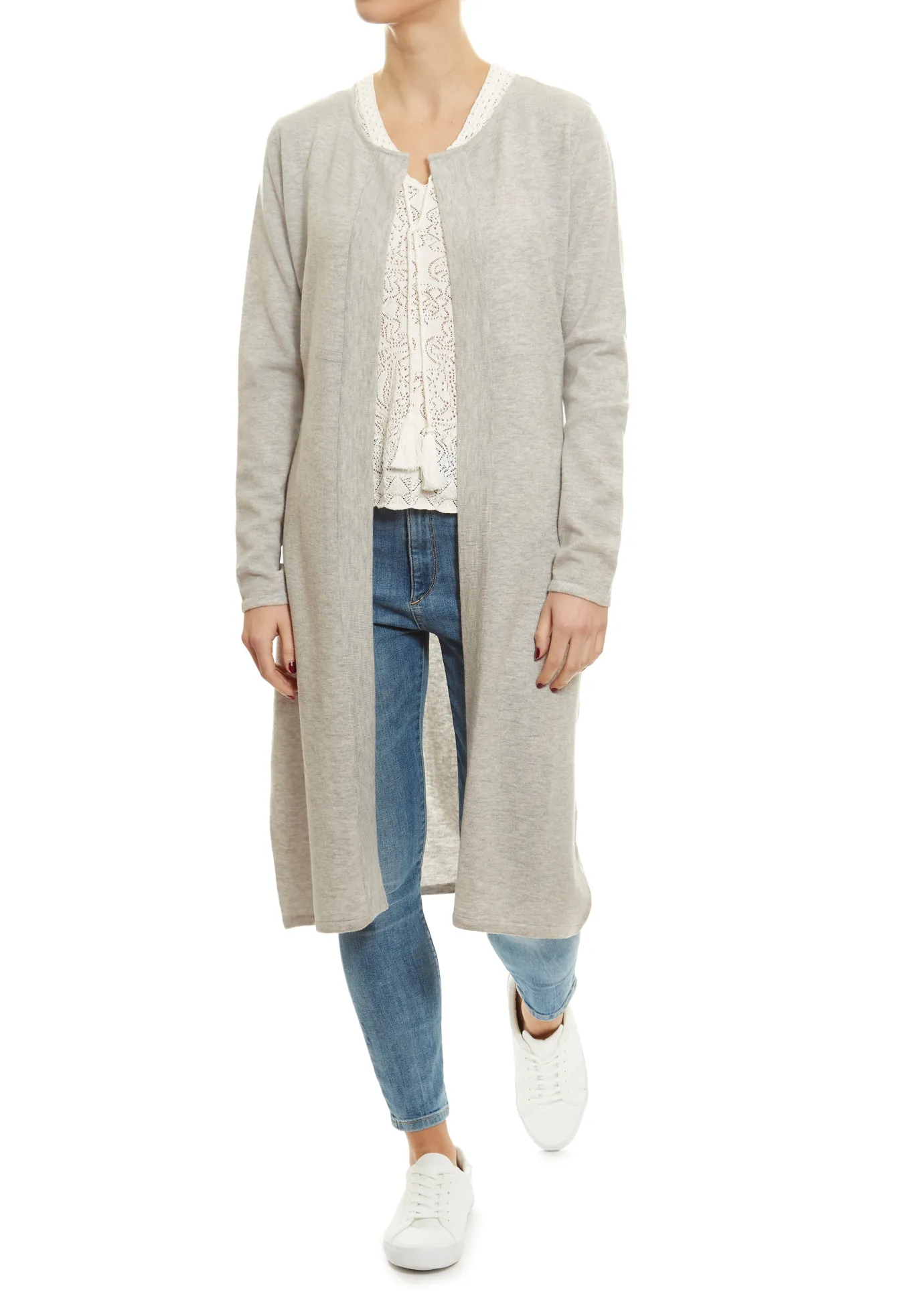 Silver Grey Long Merino Cardgian