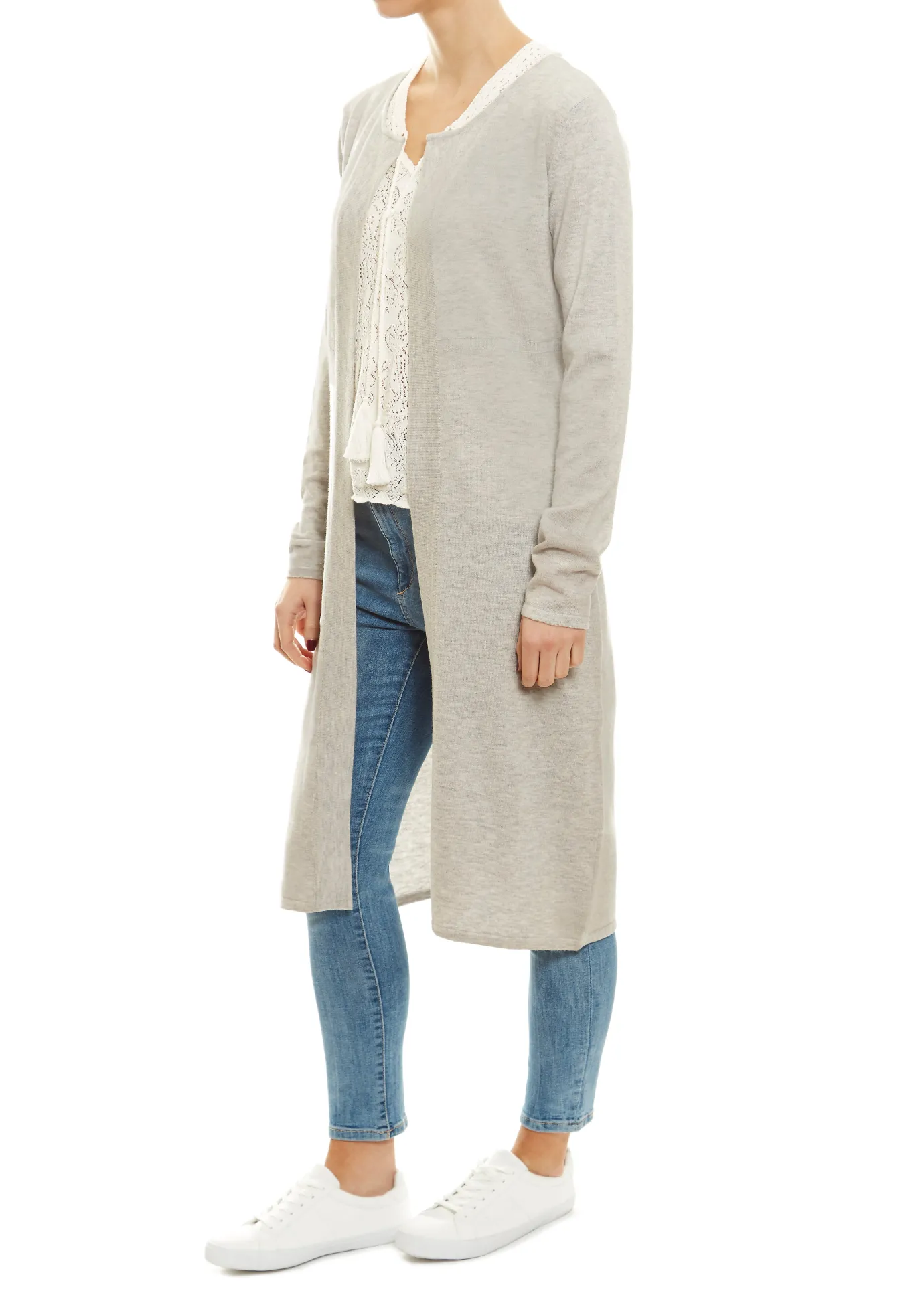 Silver Grey Long Merino Cardgian