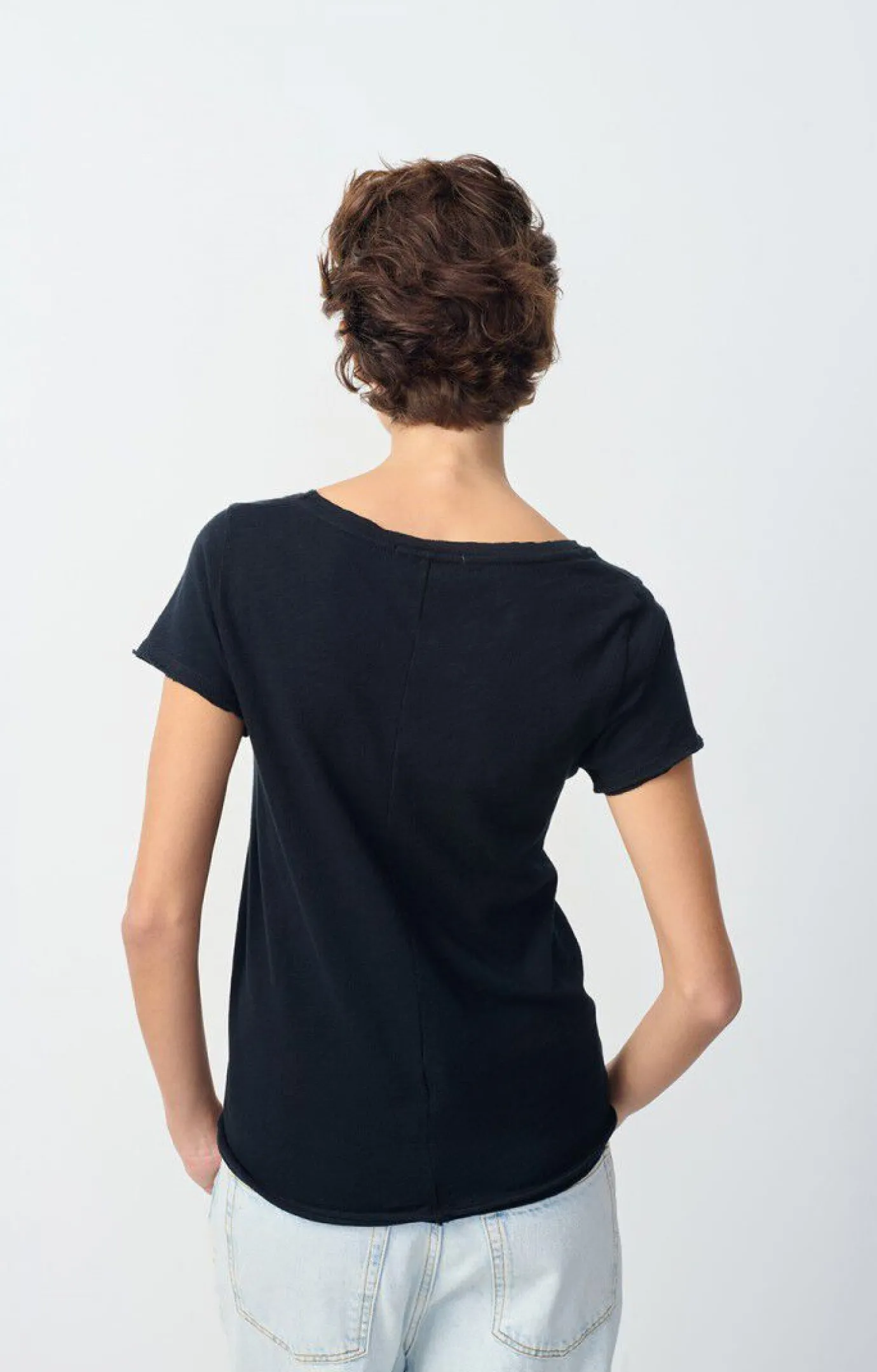 Sonoma Black V Neck Slub T Shirt