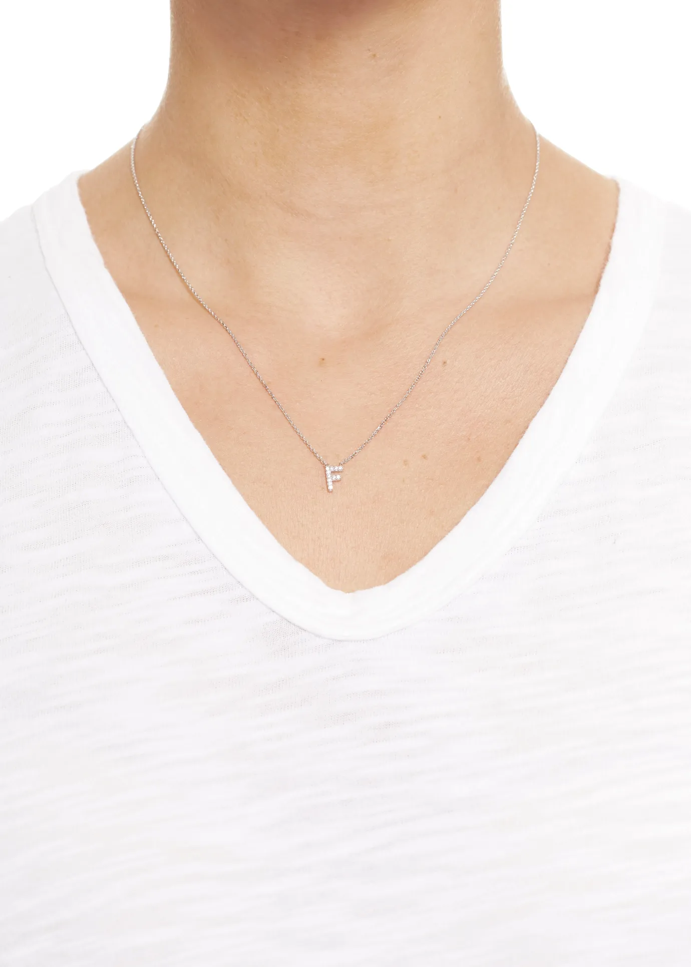 Sterling Silver Letter 'F' Necklace
