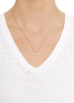 Sterling Silver Letter 'M' Necklace