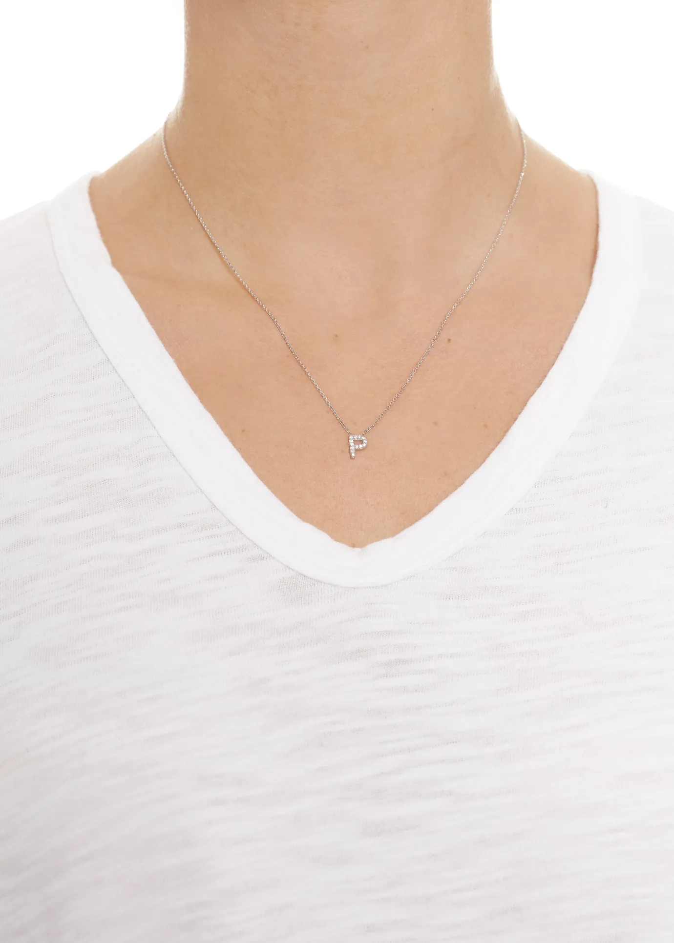 Sterling Silver Letter 'P' Necklace