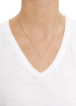 Sterling Silver Letter 'U' Necklace