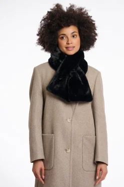 Stip Faux Fur Loop Scarf