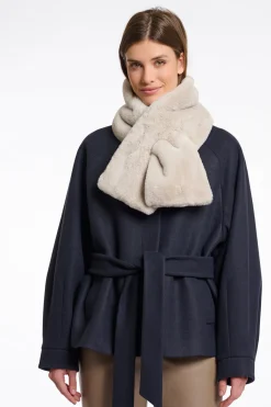 Stip Faux Fur Loop Scarf