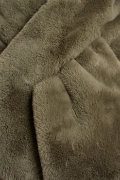 Stip Faux Fur Loop Scarf