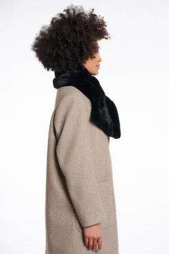 Stip Faux Fur Loop Scarf