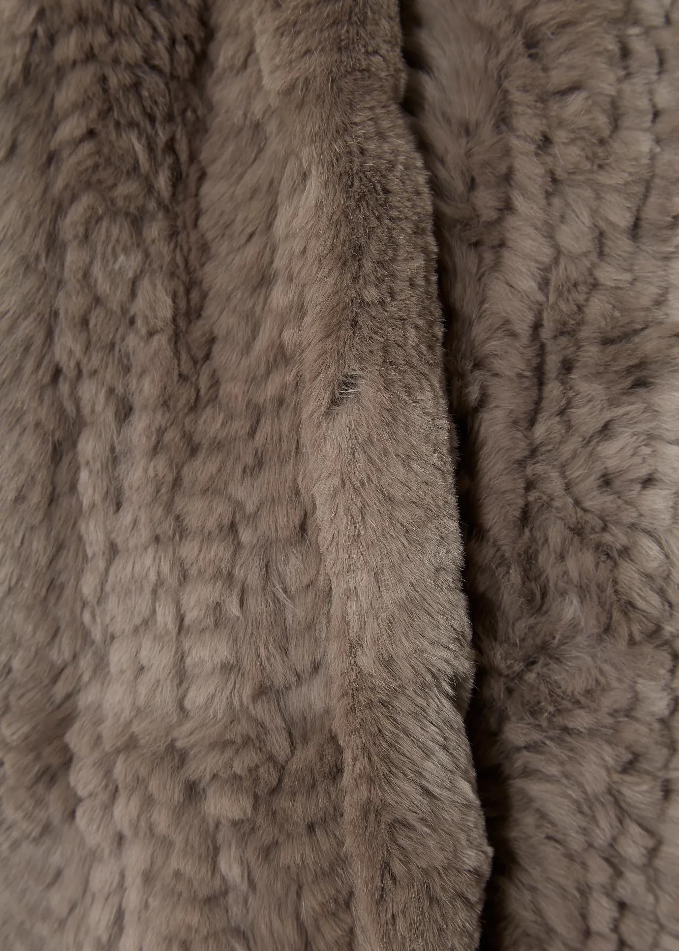 Taupe Grey 'Open' Real Rex Rabbit Fur Scarf