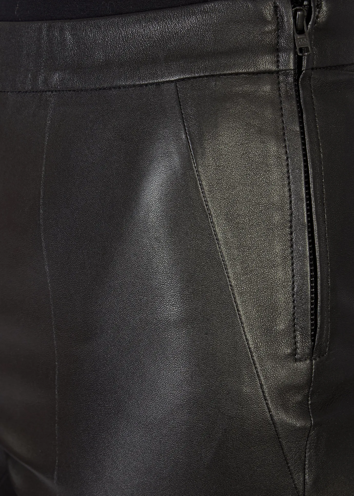 'Tyson' Crop Flare Leather Trousers