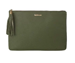 Uber Moss Pebble Clutch Bag