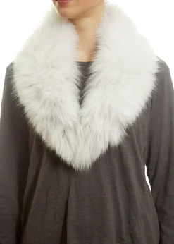White Genuine Fox Fur Collar