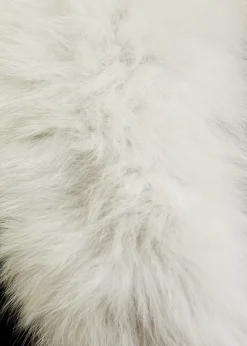 White Genuine Fox Fur Collar